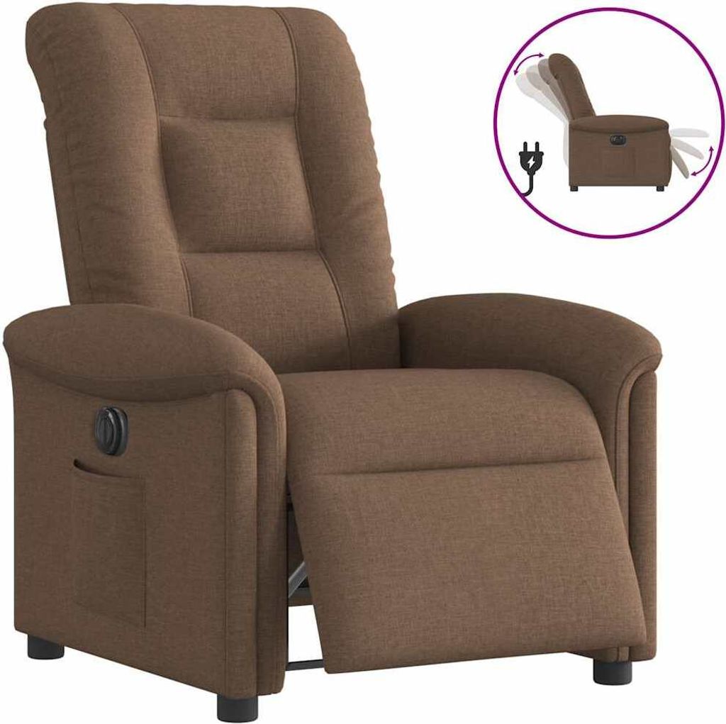 Maison Exclusive - Relaxsessel Elektrisch Braun Stoff