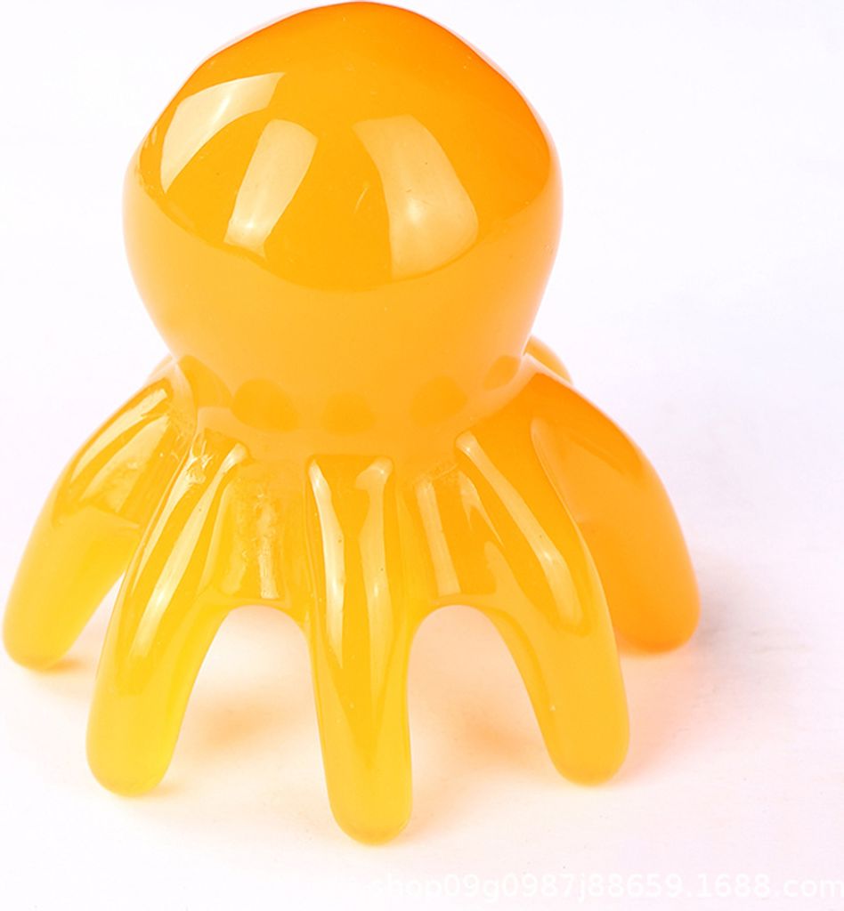 INF Oktopus Kopfhautmassagegerät - Großer Massagekamm für Akupressur Orange