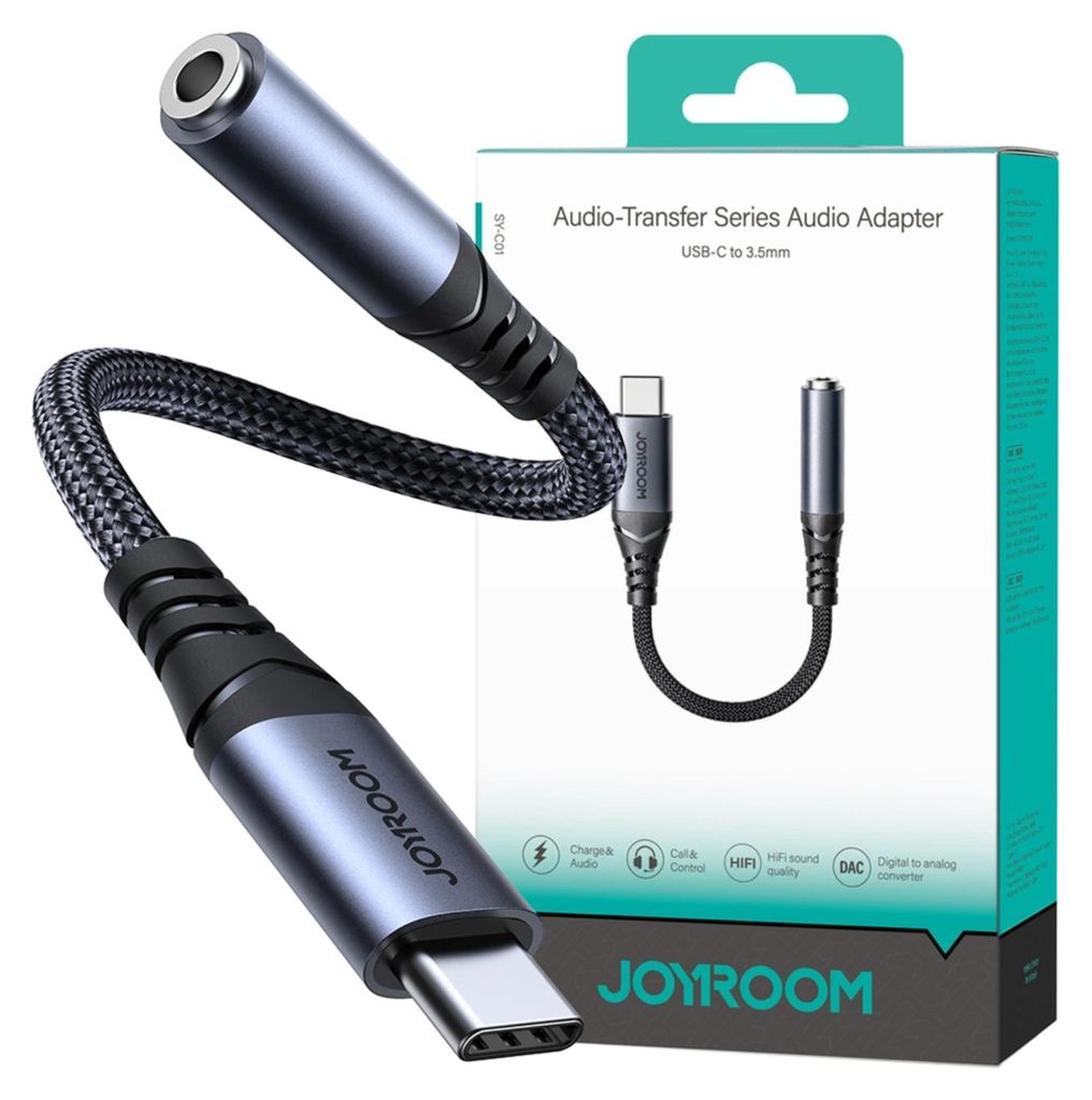JOYROOM SY-C01, Type-C, 3.5mm, Schwarz Produktbild 