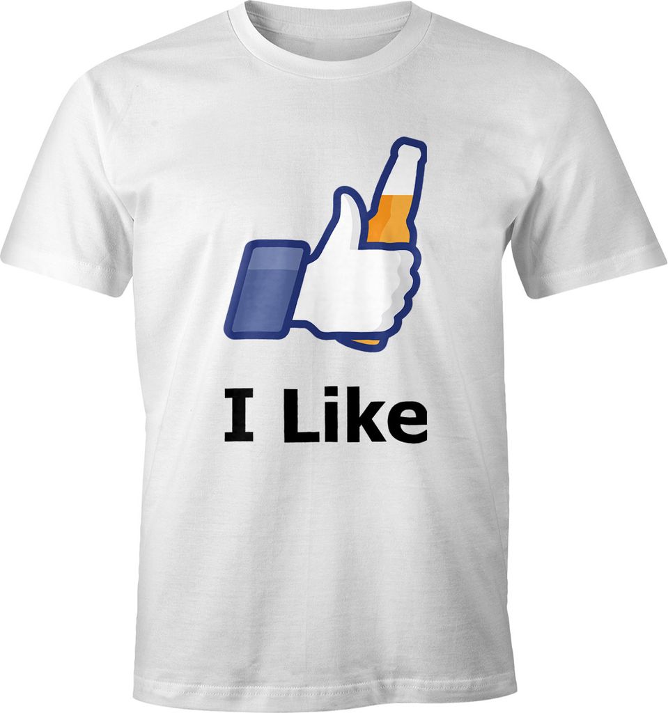 I like beer Herren T-Shirt Bier Fun-Shirt Moonworks weiß 3XL