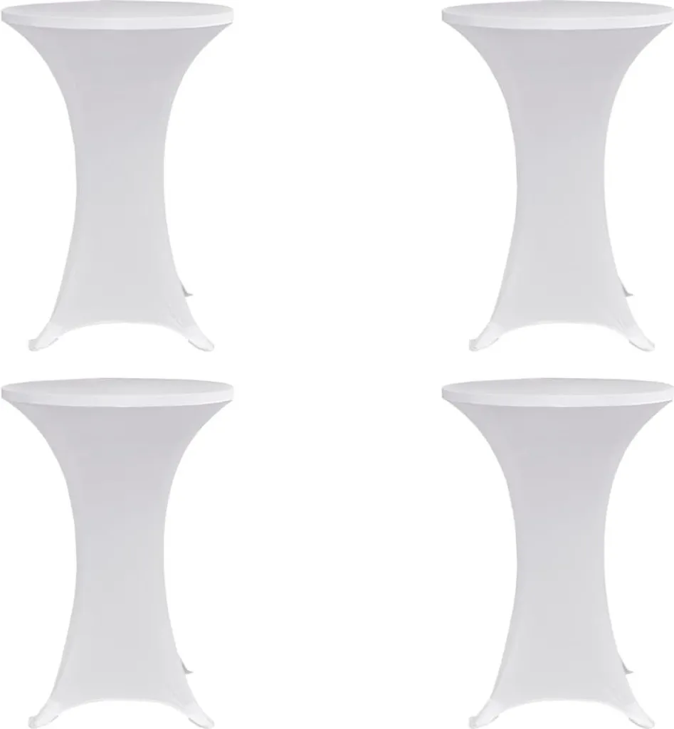 Set 4 Pezzi Copritavolo Bianco per Tavoli da Bar Rotondi Ø 80 cm