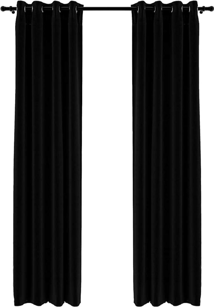 vidaXL Verdunkelungsvorhänge Ösen Leinenoptik 2 Stk. Schwarz 140x245cm