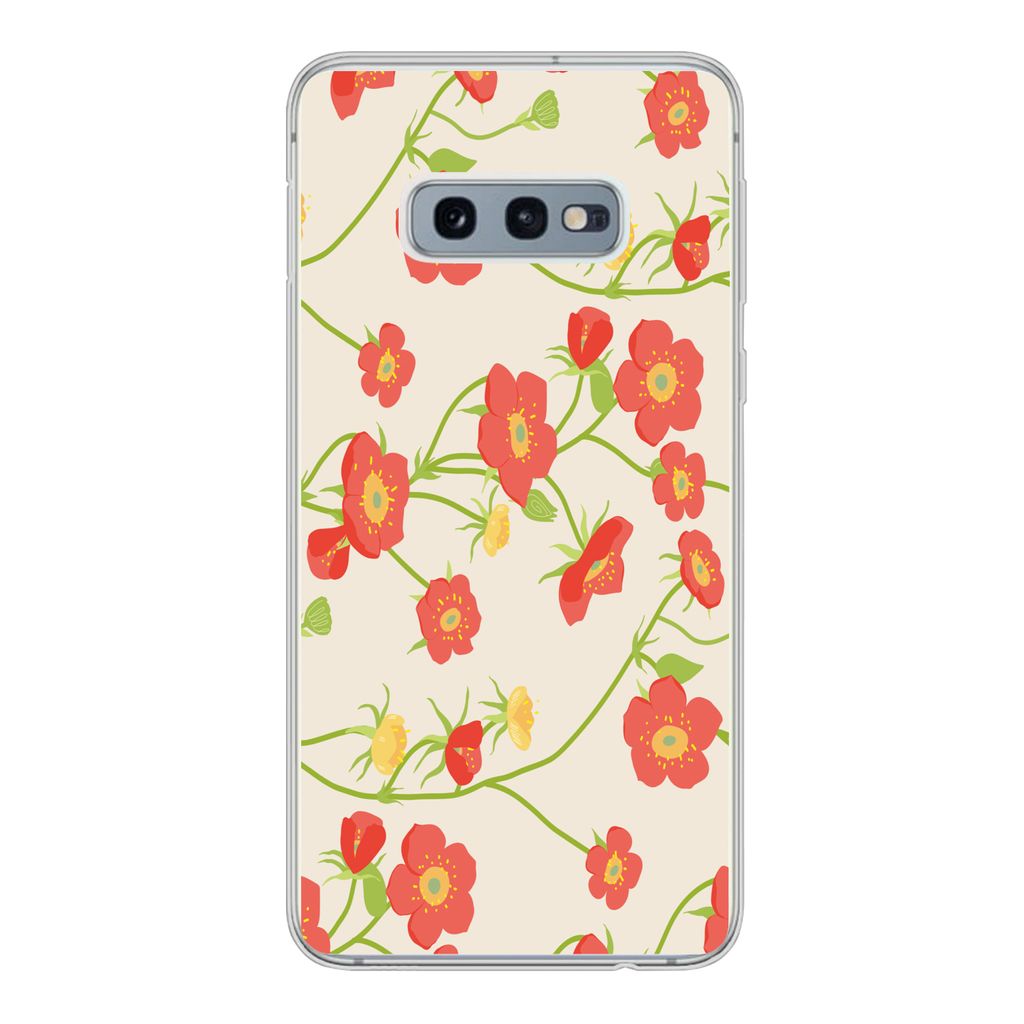 MuchoWow Handyhülle Schutzhülle Hülle für Samsung Galaxy S10e Blume - Feldblumen - Muster Silikon Softcase Handy Hülle - Handy