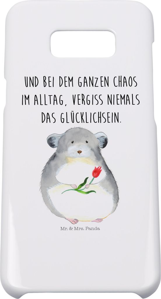 Mr. & Mrs. Panda Samsung Galaxy S8 plus Handyhülle Chinchilla Blume - Weiß - Geschenk, Chinchillas, Handy Case, Liebeskummer, Büro, Lustige Spr...