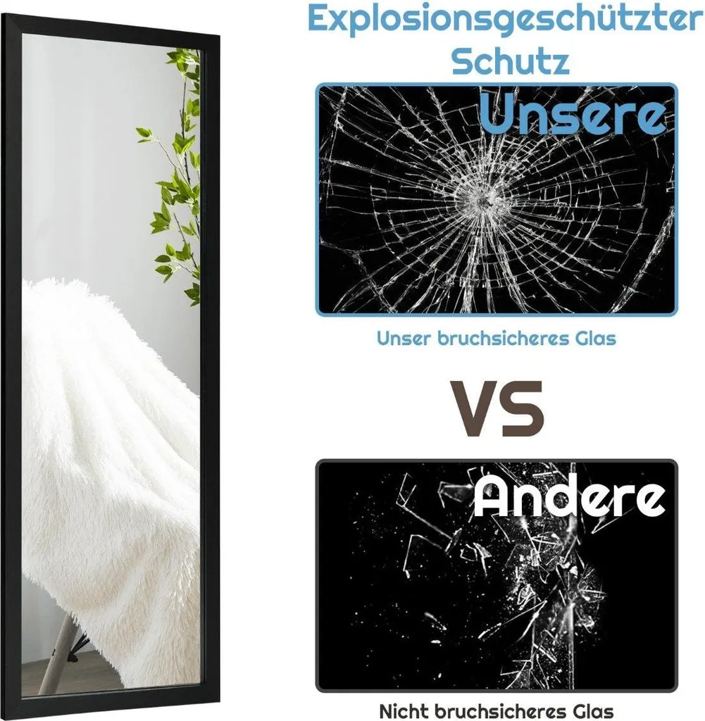 Miroir pour chambre et dressing 120x37 cm - Solution gain de place idéale