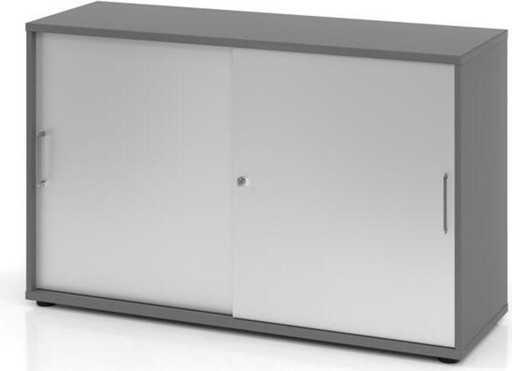 HAMMERBACHER Schiebetürenschrank 1752S, V1752S/G/S/BS grafit, silber 1 Fachboden 120,0 x 40,0 x 74,8 cm