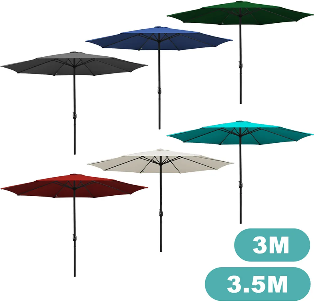 Clanmacy Ombrellone 3.5m Beige | Design Moderno Manovella UV30+
