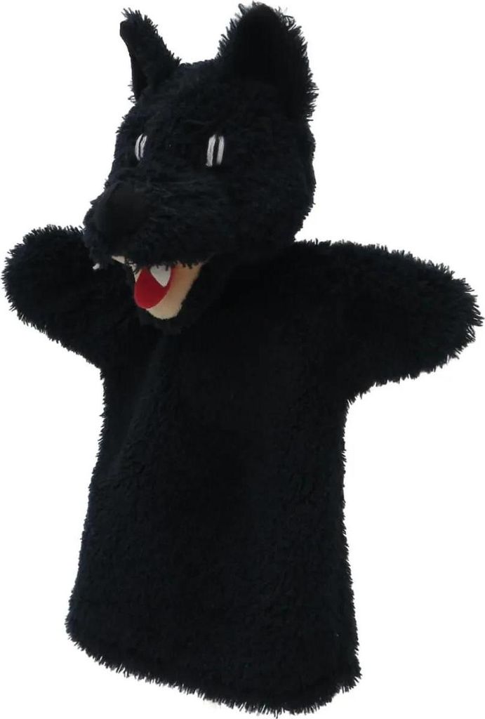 Handpuppe Wolf schwarz, 28cm, ohne Beine Produktbild 