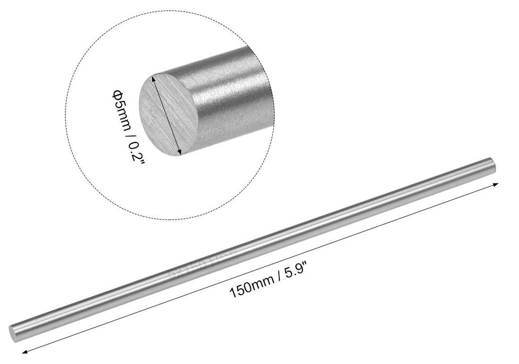2Stk.Rundstab Vollwelle HSS Drehmaschine 150mm L?nge 5mm Durchmesser