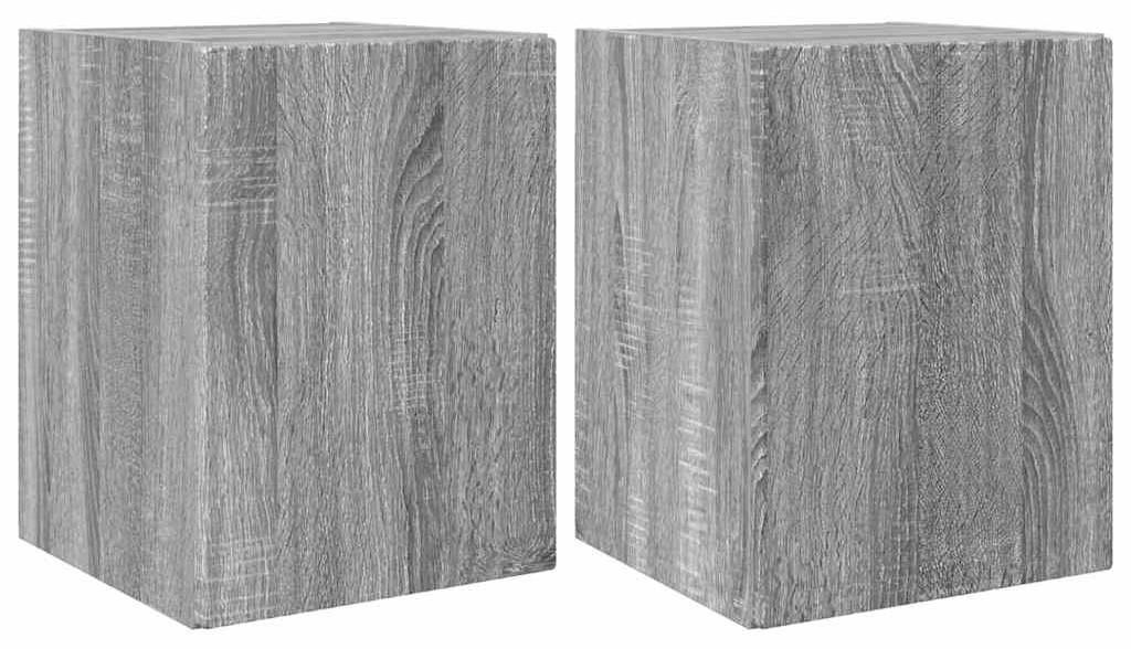 TV-Wandschrank Wandmontiert 2 pcs Graues Sonoma 30 x 31 x 40 cm