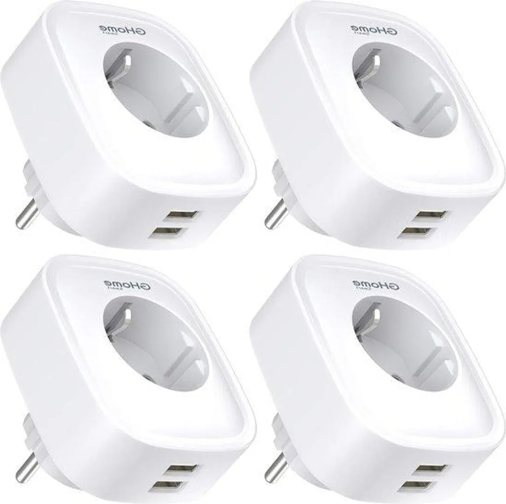 Compteur d'énergie WiFi 16A avec port USB lot de 4 Smart Home Tuya