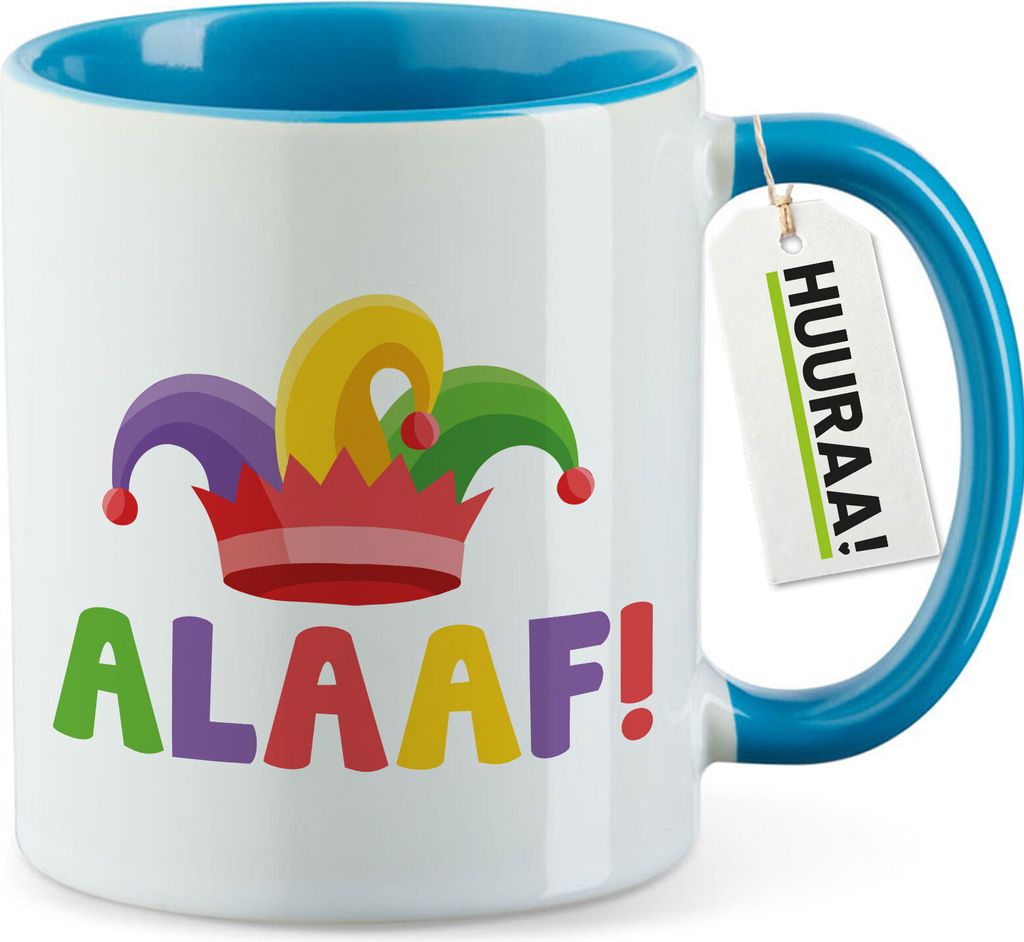 Huuraa Kaffeetasse Alaaf Narrenkappe 330ml Blau Keramik Kaffeebecher Geschenkidee