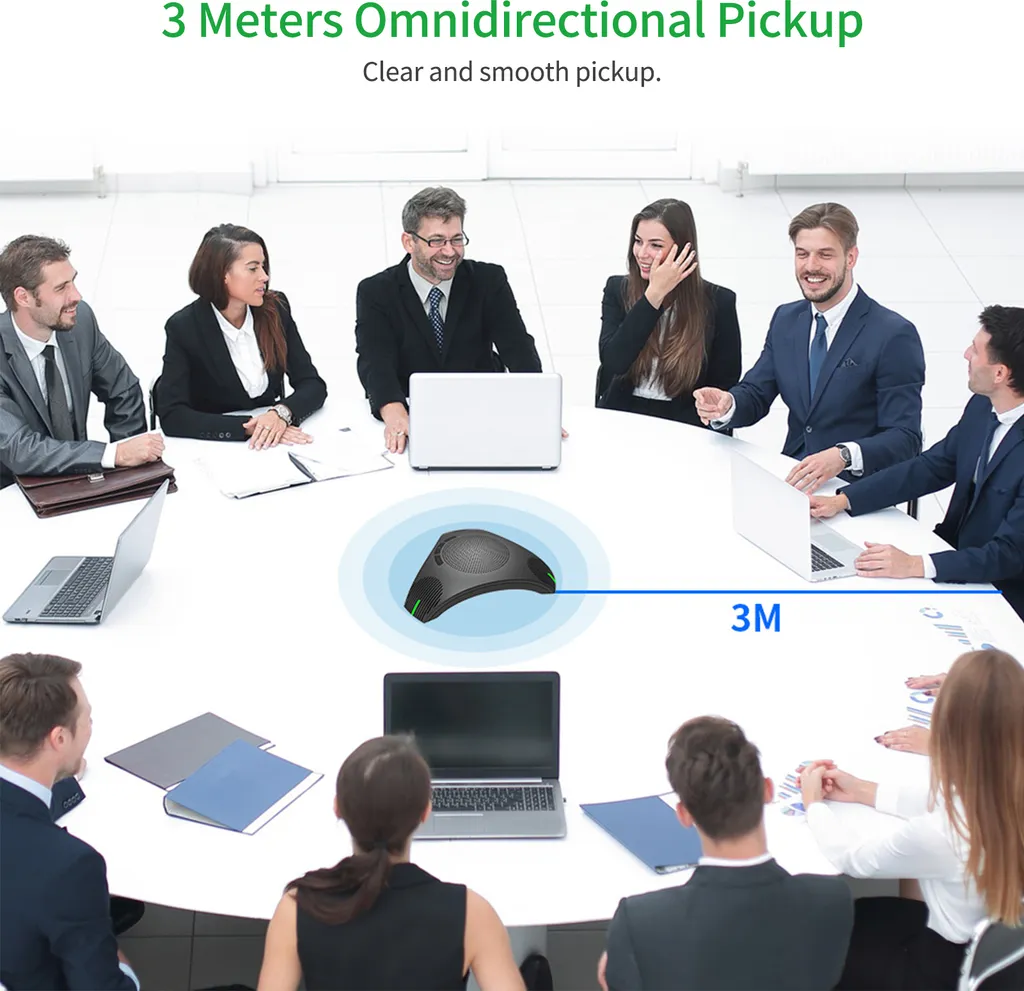 Microphone de conférence USB omnidirectionnel avec touche Mute intégrée - 4