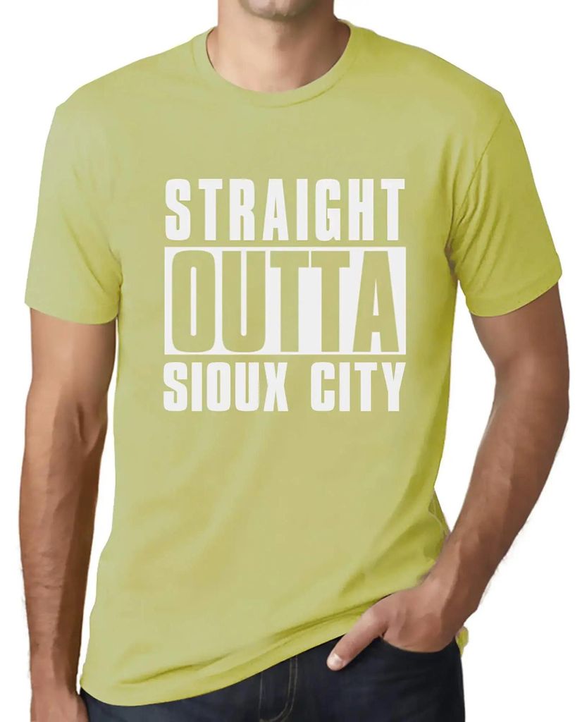 Herren Grafik T-Shirt Direkt aus Sioux City – Straight Outta Sioux City – Öko-Verantwortlich Vintage Jahrgang Kurzarm Lustige Druck Geburtstag
