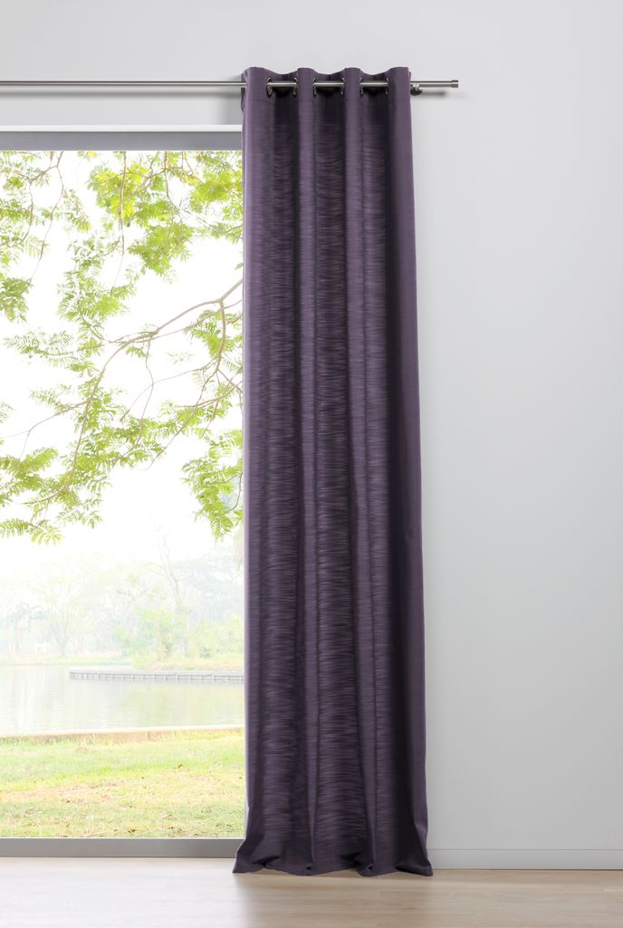 Ösenschal Blickdicht Schals Gardinen Öse Ösengadine Vorhänge 1er Set Farbe: Brombeere, Größe: 135x300 cm