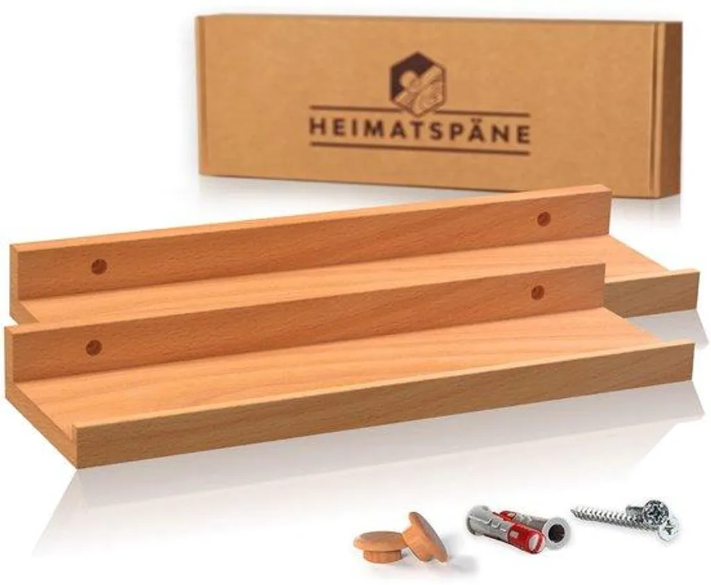 Étagère en cœur de hêtre 40 cm en bois massif de qualité premium