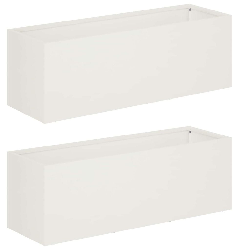 vidaXL Vasi da giardino, confezione da 2, bianco, 60 x 20 x Immagine del prodotto 