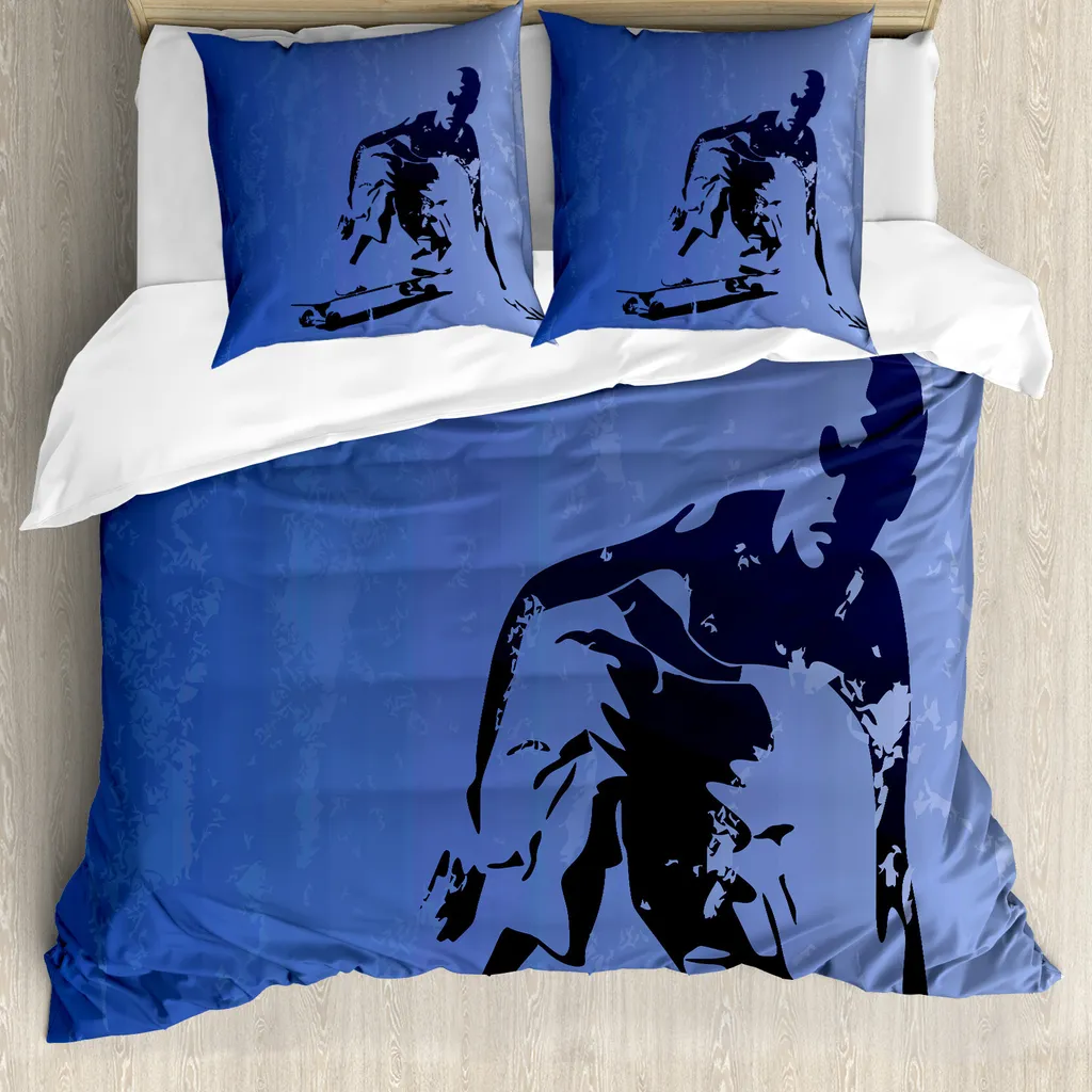Duvet Cover Set Skater ABAKUHAUS Blu Violetto - Arredo Moderno