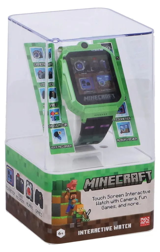 Montre Connectée Accutime Minecraft pour Enfant - Design Vert Officiel