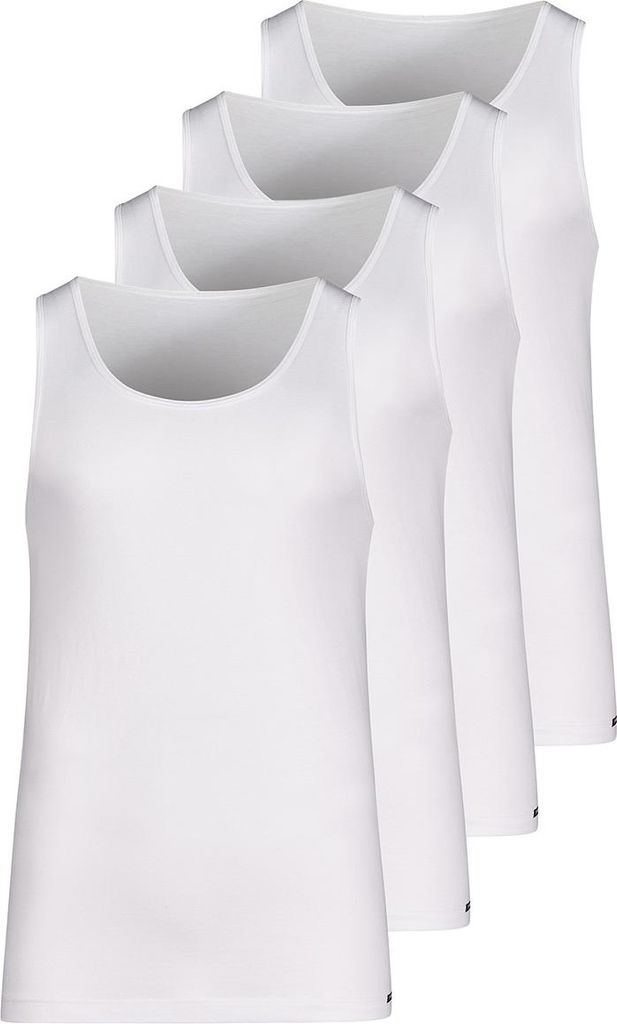 Skiny 4er Pack Baumwolle Advantage Unterhemd / Tanktop Ideale Passform, Aus weicher Baumwolle, Im praktischen Mehrfachpack erhältlich