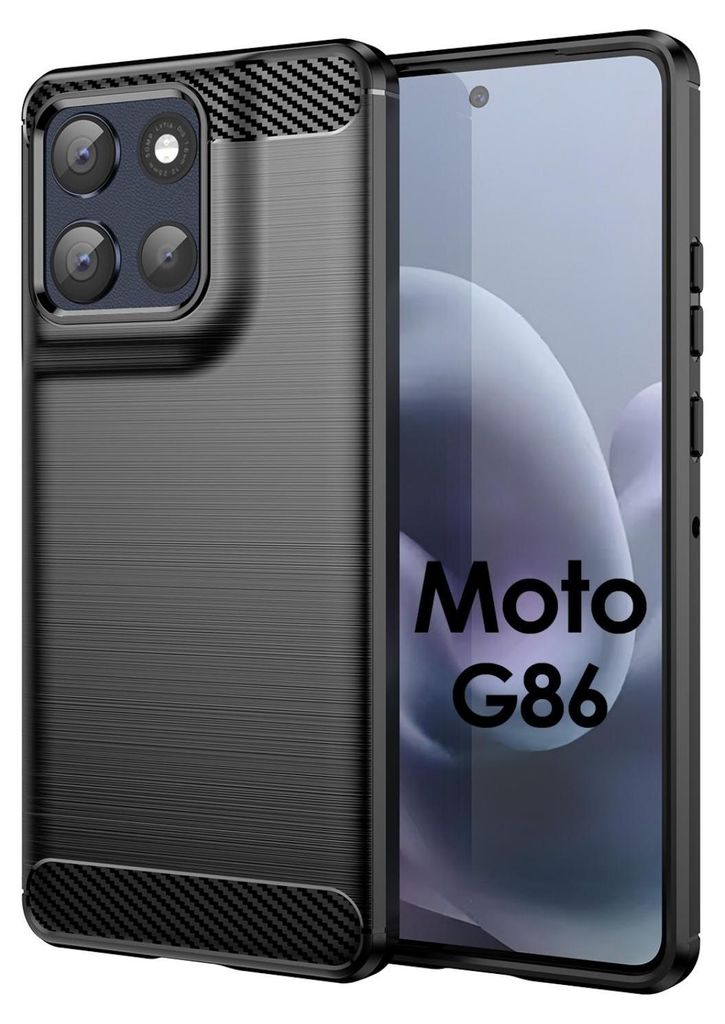 Carbon Hülle für Moto G86 Hülle Handyhülle Outdoor Handy Tasche Bumper Case Back Cover