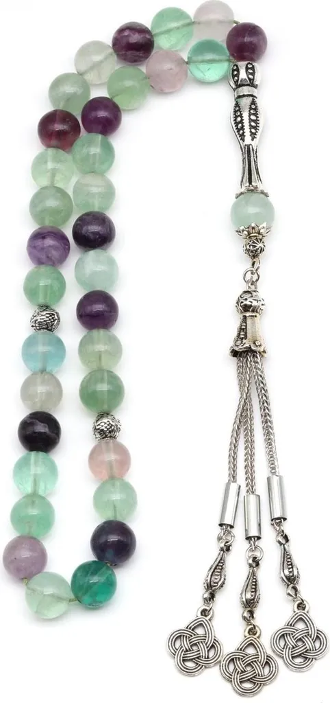 Tesbih en fluorite solide 33 perles 10 mm : fini les chapelets fragiles