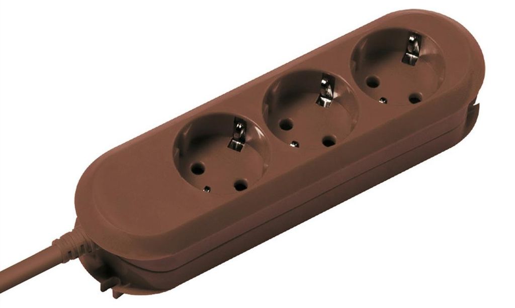 BACHMANN SMART Steckdosenleiste 3x CEE7/3 braun, 3x Produktbild 