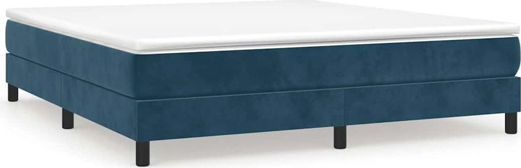 vidaXL Box spring bed frame dark blue 160x200 cm velvet Obrázek produktu 