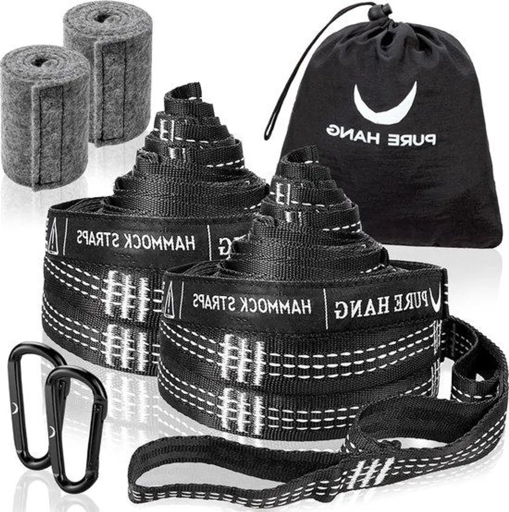 Kit de fixation hamac blanc 3m avec sangles et mousquetons en acier