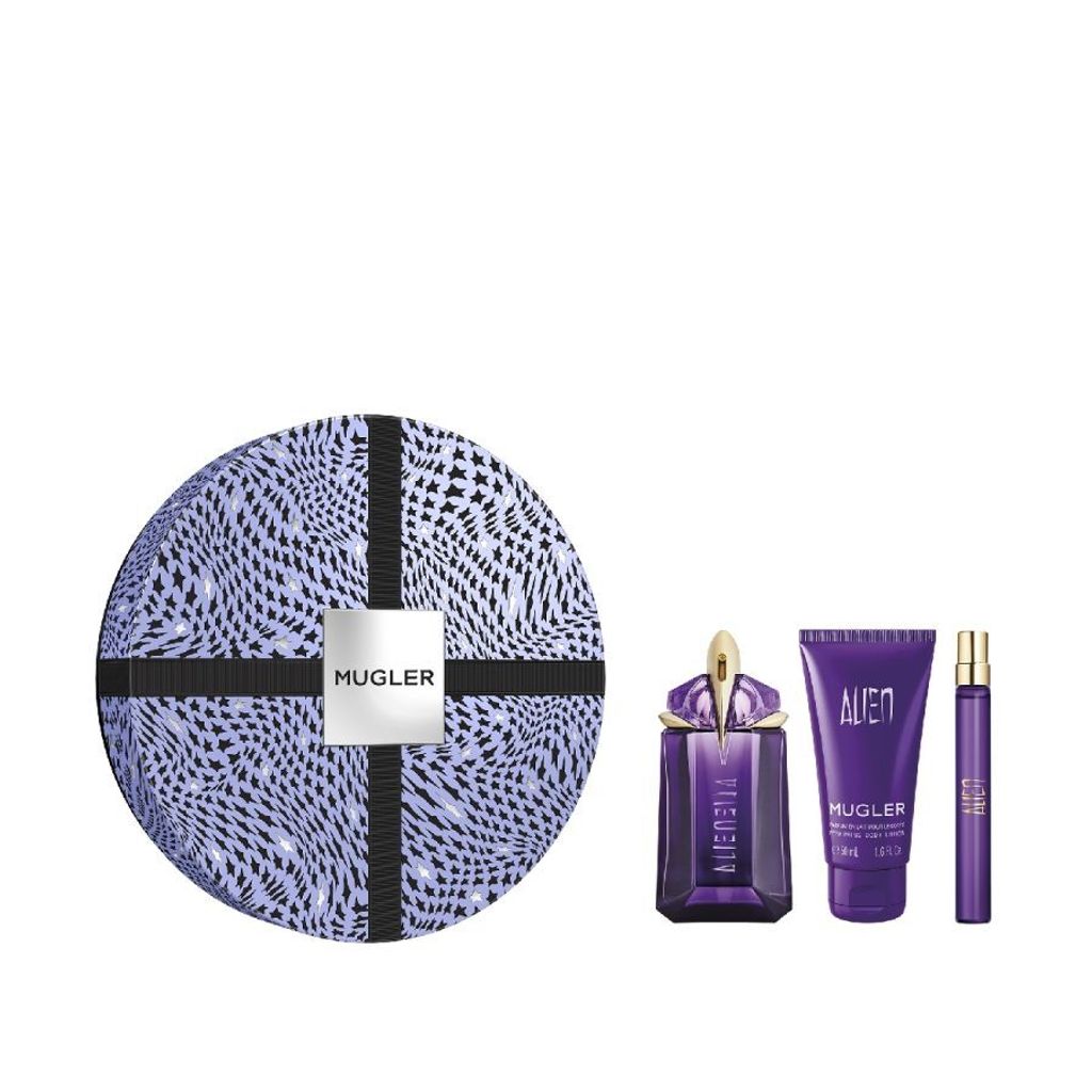 Thierry Mugler Alien Eau de Parfum, 60 ml + Körperlotion, 50 ml + Eau de Parfum Miniatur, 10 ml