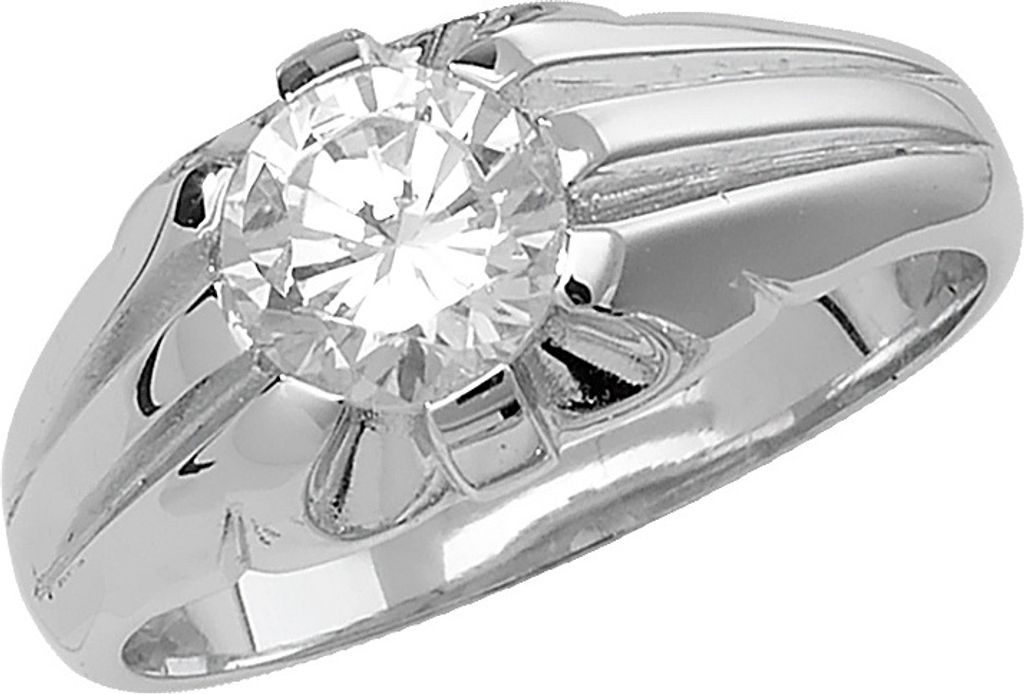 Bague Homme Solitaire Argent fin 925 avec Oxyde de Image du produit 
