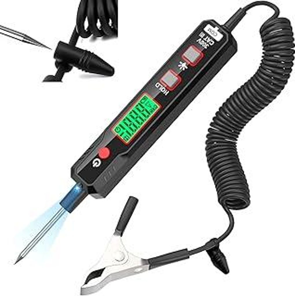 YOJOCK Spannungsprüfer kfz Smart Circuit Tester, 0,8V-100V DC Digital Prüflampe kfz, Automotive Kontinuität Test Elektrische Tester Auto Sicheru...