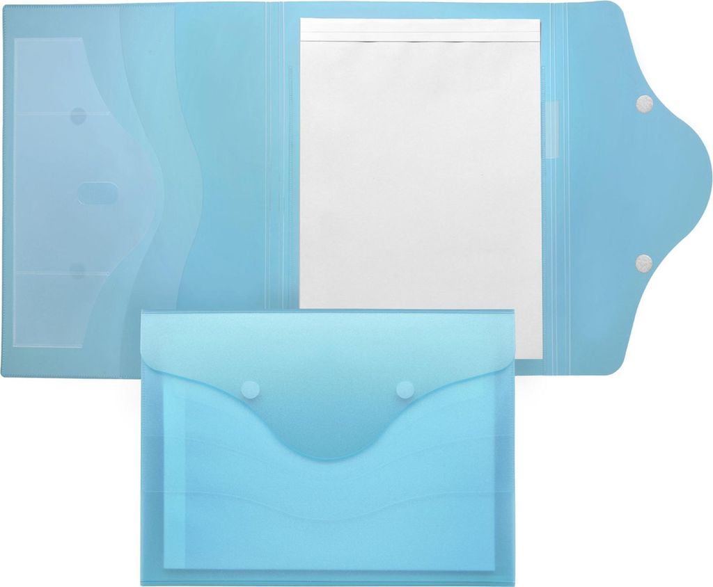 FSY Schreibmappe A4, PP blau transluzent, 1 Stück