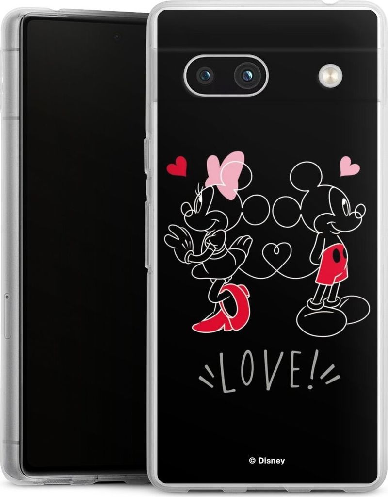 DeinDesign Handyhülle für Google Pixel 7a Silikon Hülle Case Smartphone Schutzhülle Disney Liebe Mickey & Minnie Mouse