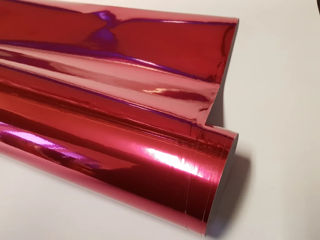 Habillage Adhésif Miroir Rose Rouge pour Décoration Auto et Design