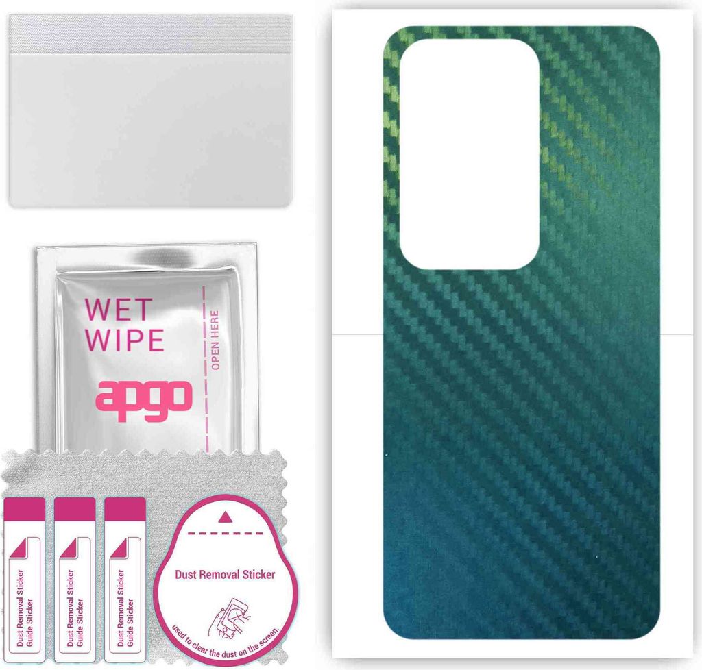 apgo Rückseite Schutzfolie, Skin, kompatibel mit Huawei Nova Y72, Hinten Displayschutzfolie aus Vinylfolie, kratzfest, einfache Montage - Kohlenst...