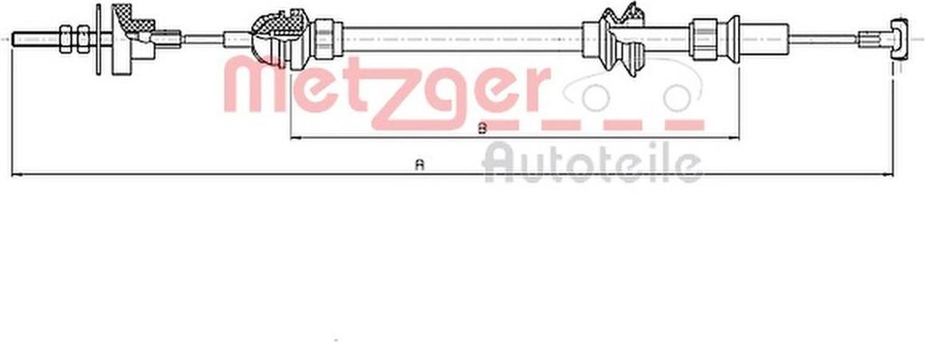 METZGER 19.208E Kupplungsseil Seilzug für VW Caddy II Kastenwagen (9K9A) 1065/804mm