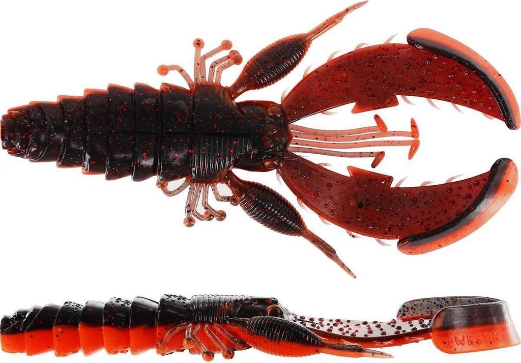 Westin CreCraw 10cm 12g Creaturebait - 4 Gummikrebse, Farbe:Lava Craw
