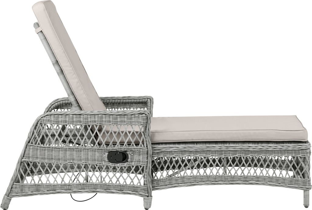Hven Gartenliege inkl. Auflage und mit Pumpe, sandfarben.