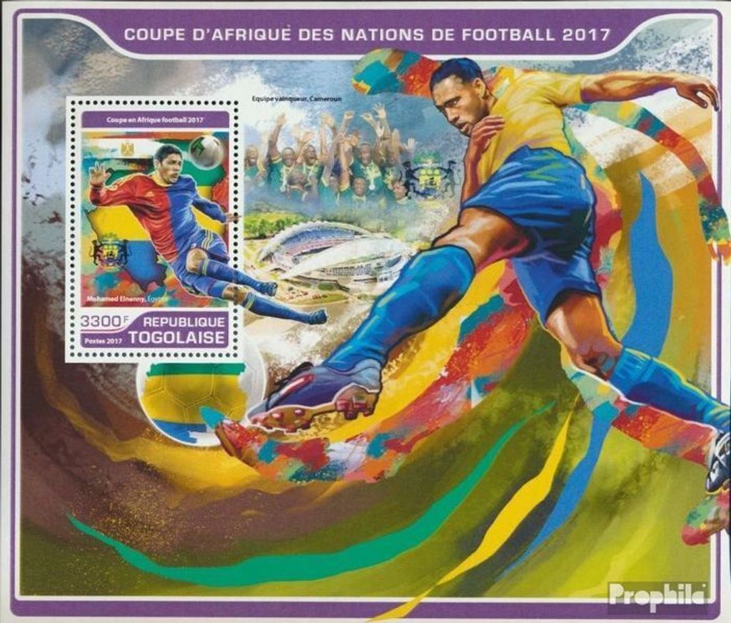 Briefmarken Togo 2017 Mi Block 1442 (kompl. Ausgabe) postfrisch Fußball - Afrikanischer Cup