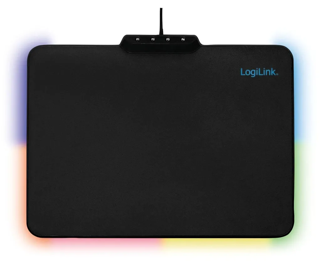 Tapis de Souris de Jeu LED RVB Logilink pour Gamer avec Surface Lisse