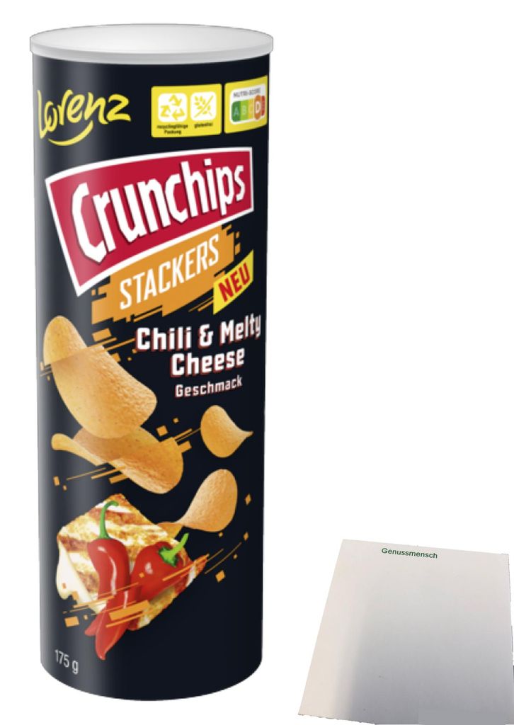 Lorenz Crunchips Stackers Chili & Melty Cheese (175g Dose) + usy Block
