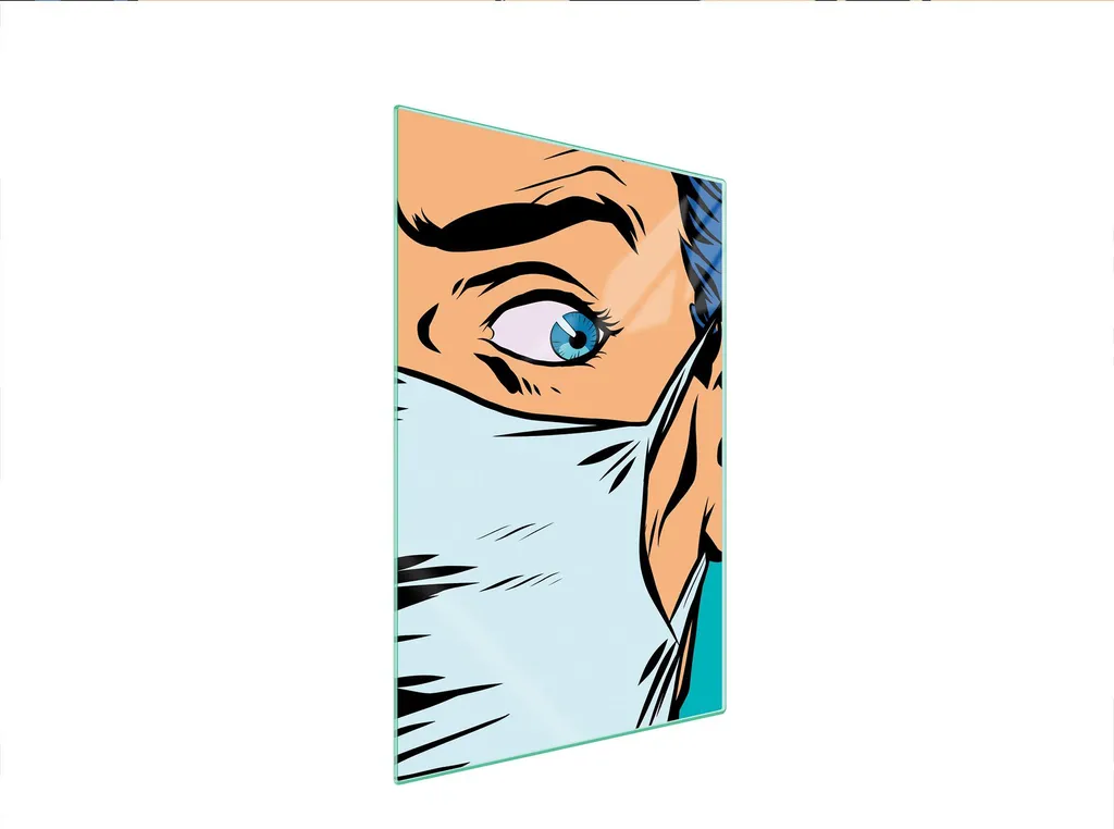 Tagliere in Vetro 35x52 Maschera - Coprifornelli Design Artistico