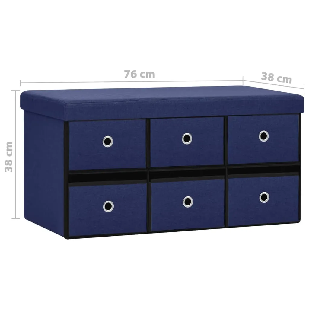 Banc d'entrée avec coffre de stockage bleu 76 cm idéal gain de place - 11