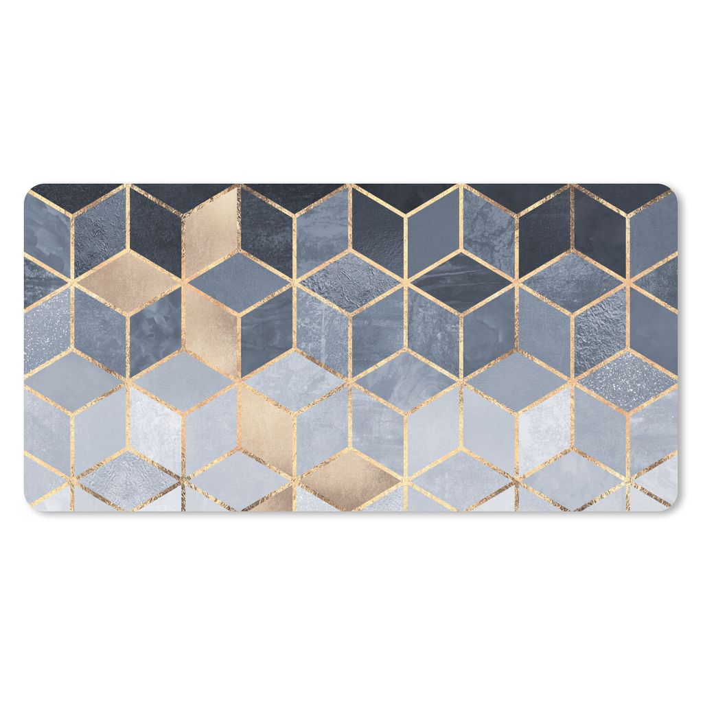 MuchoWow Mauspad Mousepad Würfel - Gold - Muster 60x30 cm - Mousepads - Maus Mat - Pad - Mausunterlage - Nachhaltig