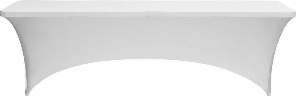 6er-Pack Tischdecken für rechteckige Tische mit einer Länge von 2,4 m, knitterfreie, dehnbare weiße Tischdecken, waschbarer Tischdecken-Schutz a...