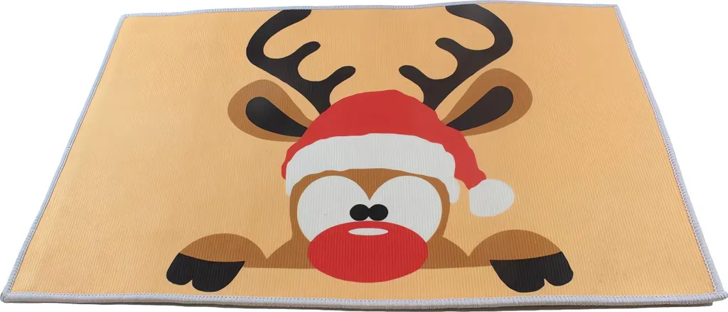Paillasson Noël APT DA322 Antidérapant 60x40 cm - Fibre Haute Densité
