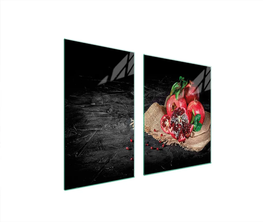 Piastre copri fornelli 2 pezzi 100x52 Copri piano cottura in ceramica tagliere in vetro granata frutta