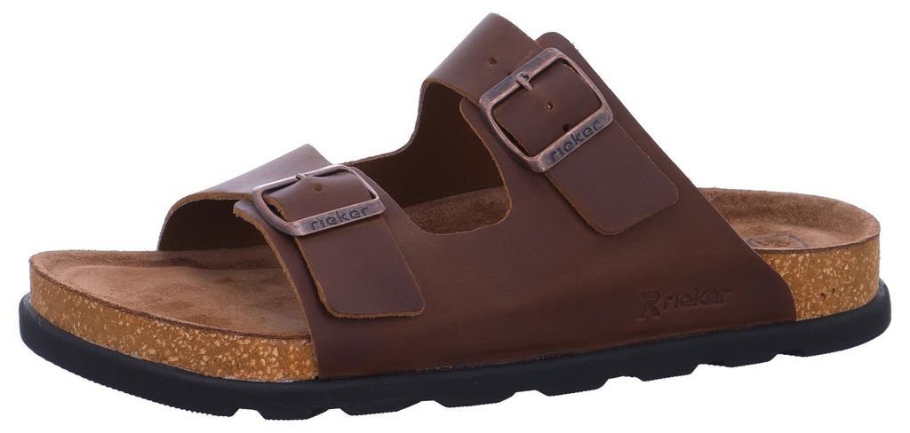 Rieker Herren Pantolette Leder Zweischnaller in Extraweite Produktbild 