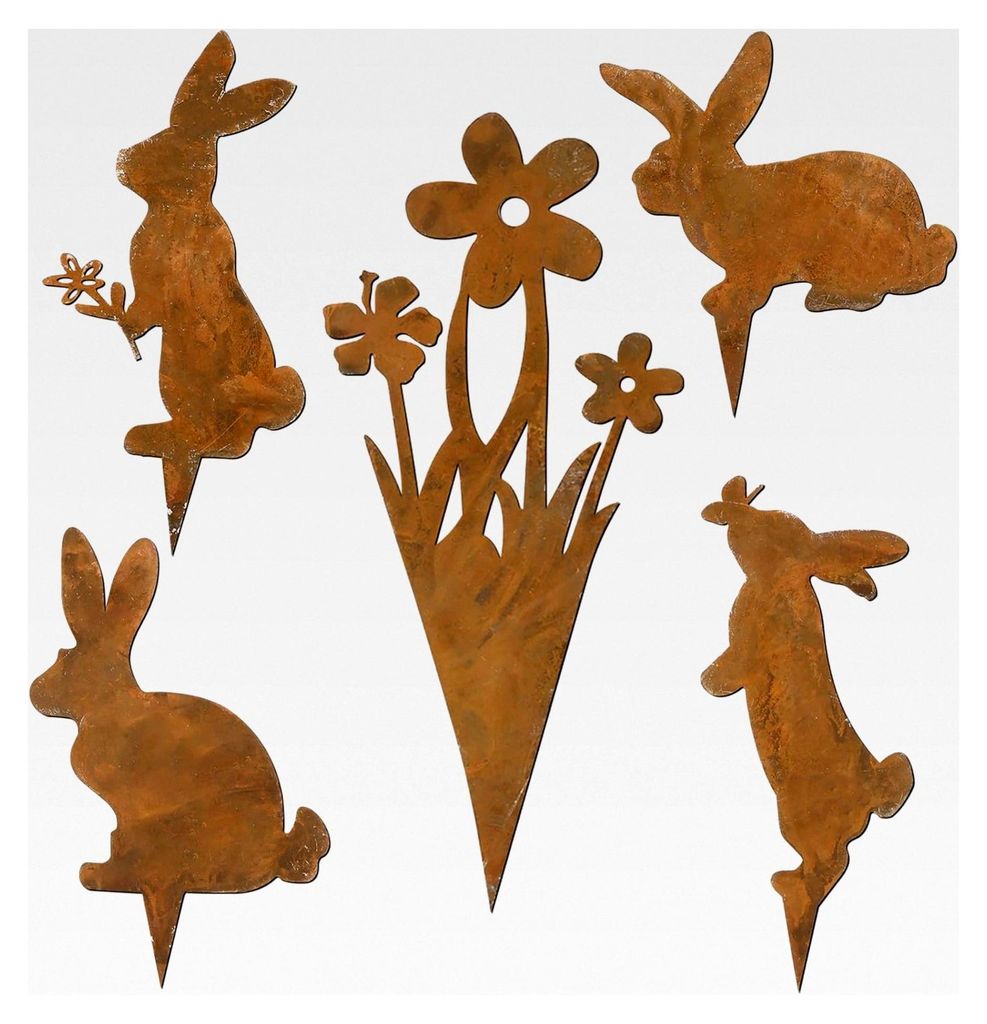 Gartenstecker Rost Ostern Hase Deko